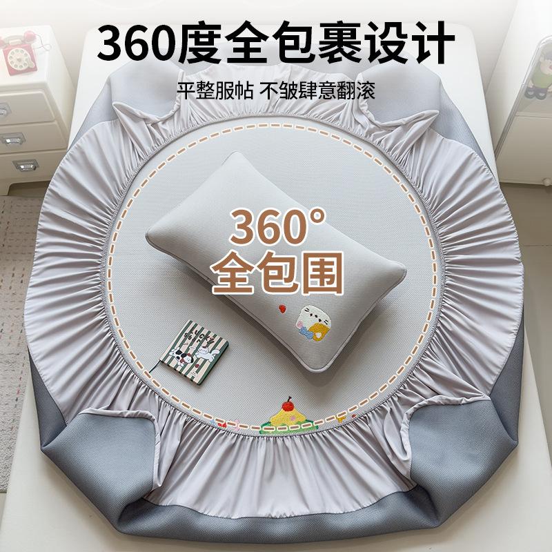 Class A Colored Velvet Cotton Towel Embroidered Padded Mattress 3Pcs Single-Piece All-Inclusive Mattress Cover Simmons Mattress Cover