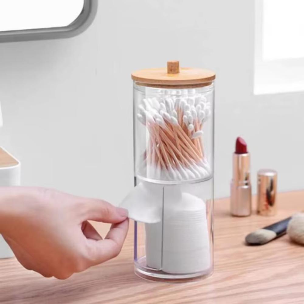 2/3/4Pcs Save Space Cotton Ball/Swabs Dispenser Transparent Window Plastic Storage Box  Q-Tips