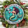 Pc Vintage Mermaid Themed Metal Sign Xcm Round Wall Decor Door Mount No Electricity Needed Ideal for Entryway