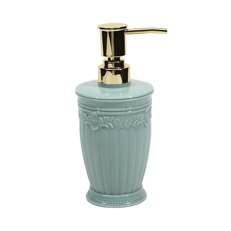 New Stained Carved Empty Pump Refillable Bathroom Shampoo Shower Gel Bottles Dispenser Liquid Soap Dispenser Bath Gel Press