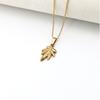 Fashion Trend Original Stainless Steel Jewelry Gold-plated Leaves Hexagonal Star Rose Pendant Necklace