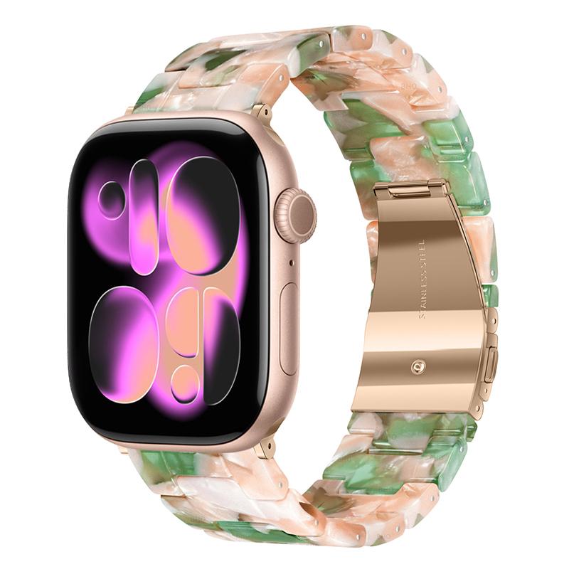 Luxusní pryskyřičný řemínek pro Apple Watch Ultra 3 2 49mm 11 10 42mm 46mm Článkový náramek Iwatch Series 9 7 8 6 5 SE3 45mm 41mm 40mm 44mm