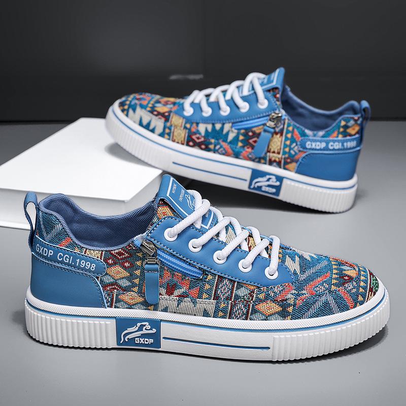 Fashion Fabric Breathable Increased Internal Flat Platform Shoes38-48 New Sneakers Casual Mens Designer Ethnic Style Board Shoes