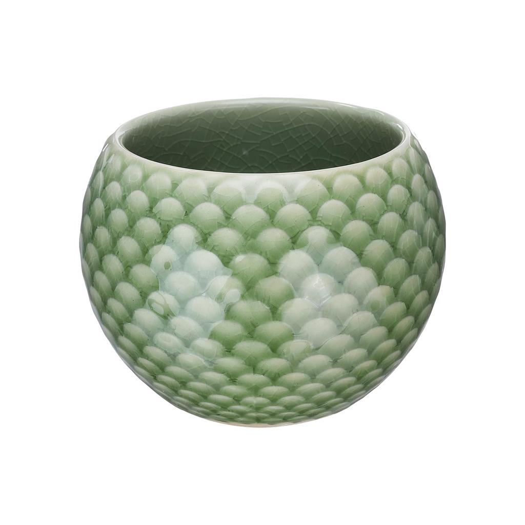 Uxcell Handmade Tea Bowl, 150ml5oz, Chinese-Japanese Ceramic Tea Bowl, Gongfu Tea Set, Home Gift, Green