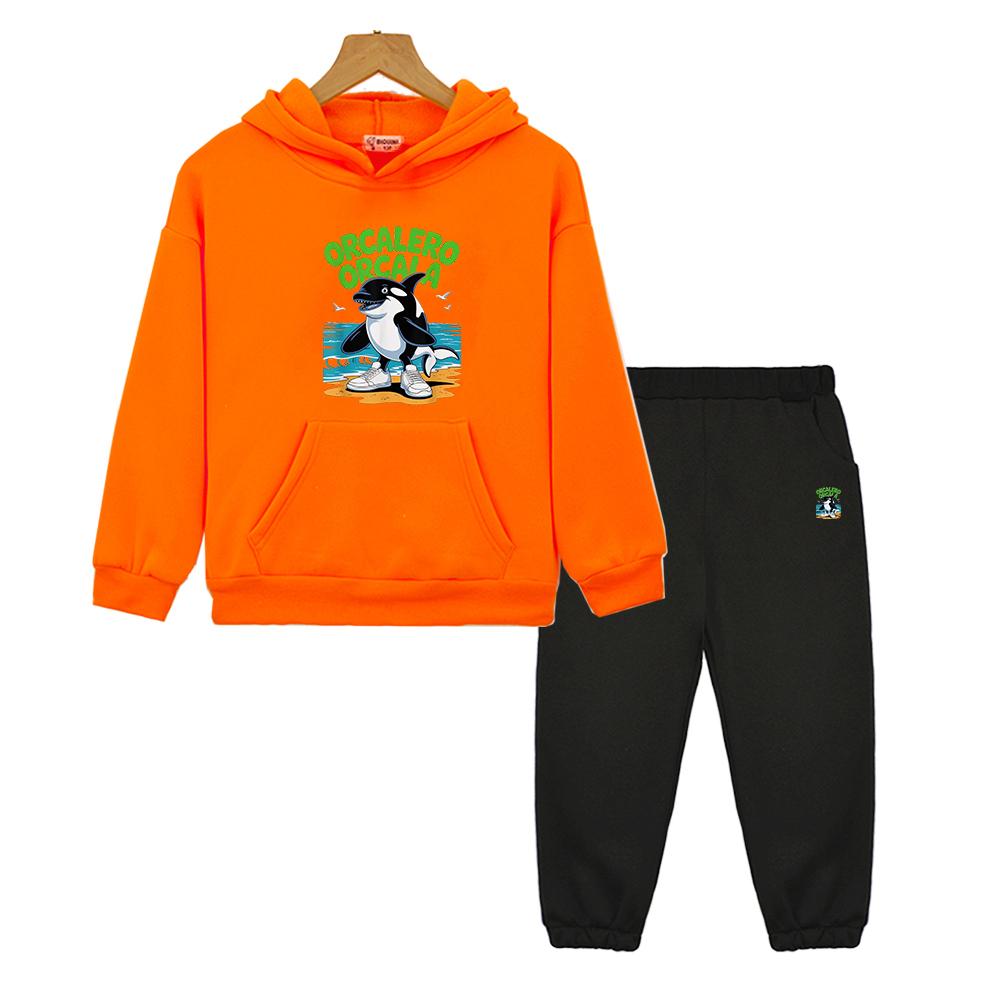 2pcs pullover+Pants boys girls Hooded Sets Italian Brainrot Autumn Anime hoodie Fleece Sweatshirt Jacket kids boutique clothes