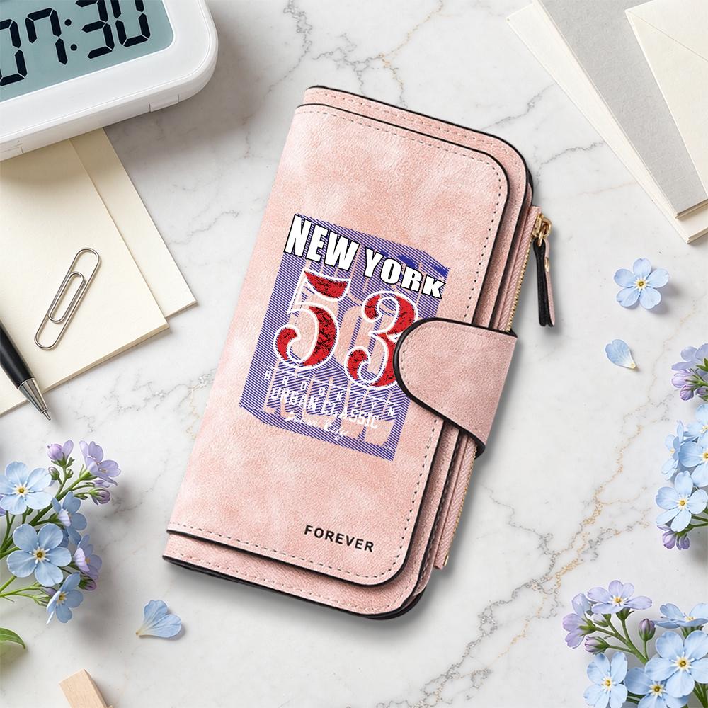 New York Printed Long Wallet Casual Multipurpose Card Holder Portable Fashion Purse