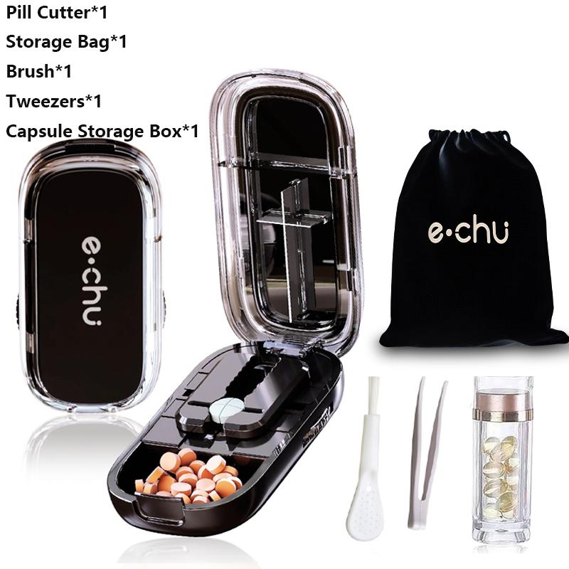 Sharp Pill Cutter Half Storage Compartment Box Splitter Divide Medicine Organizer Drug Slicer Medicine Tablet Storage Container