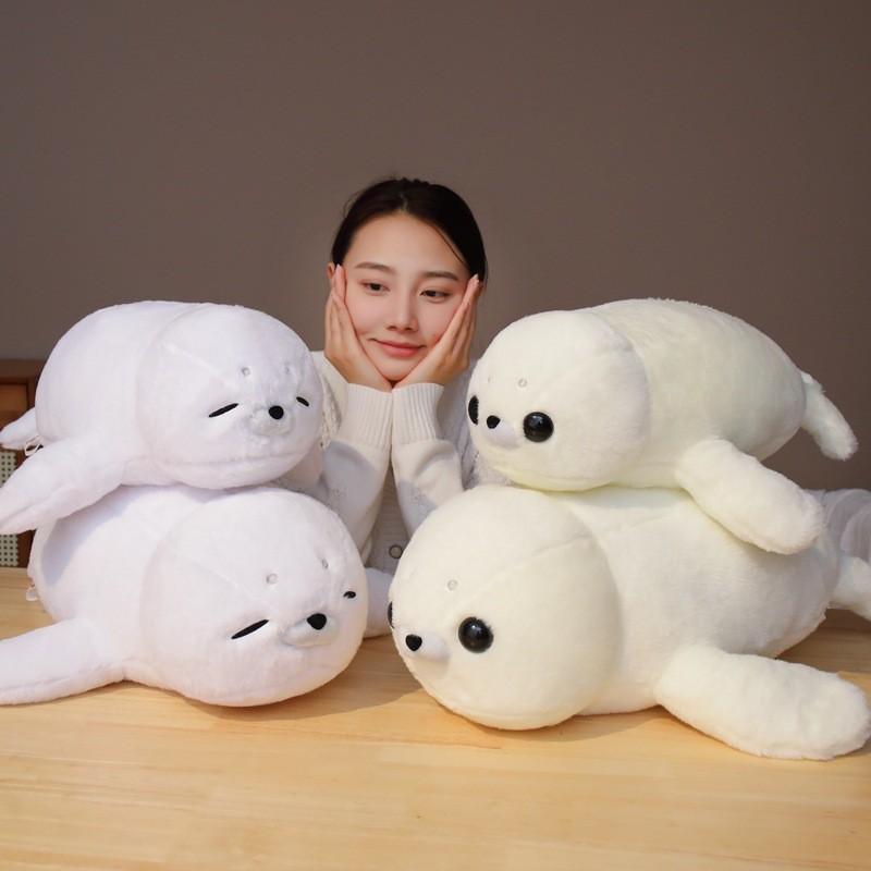 Cute Seal Plush Toy Short Pile Fabric  Childs Bedtime Playroom Decoration Doll