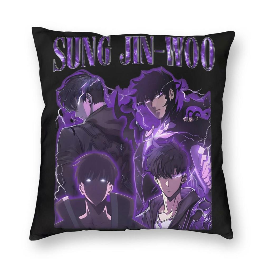 Anime Solo Leveling Pillowcase Printed Fabric Cushion Cover Decoration Throw Pillow Case Cover Seat Square 40X40cm
