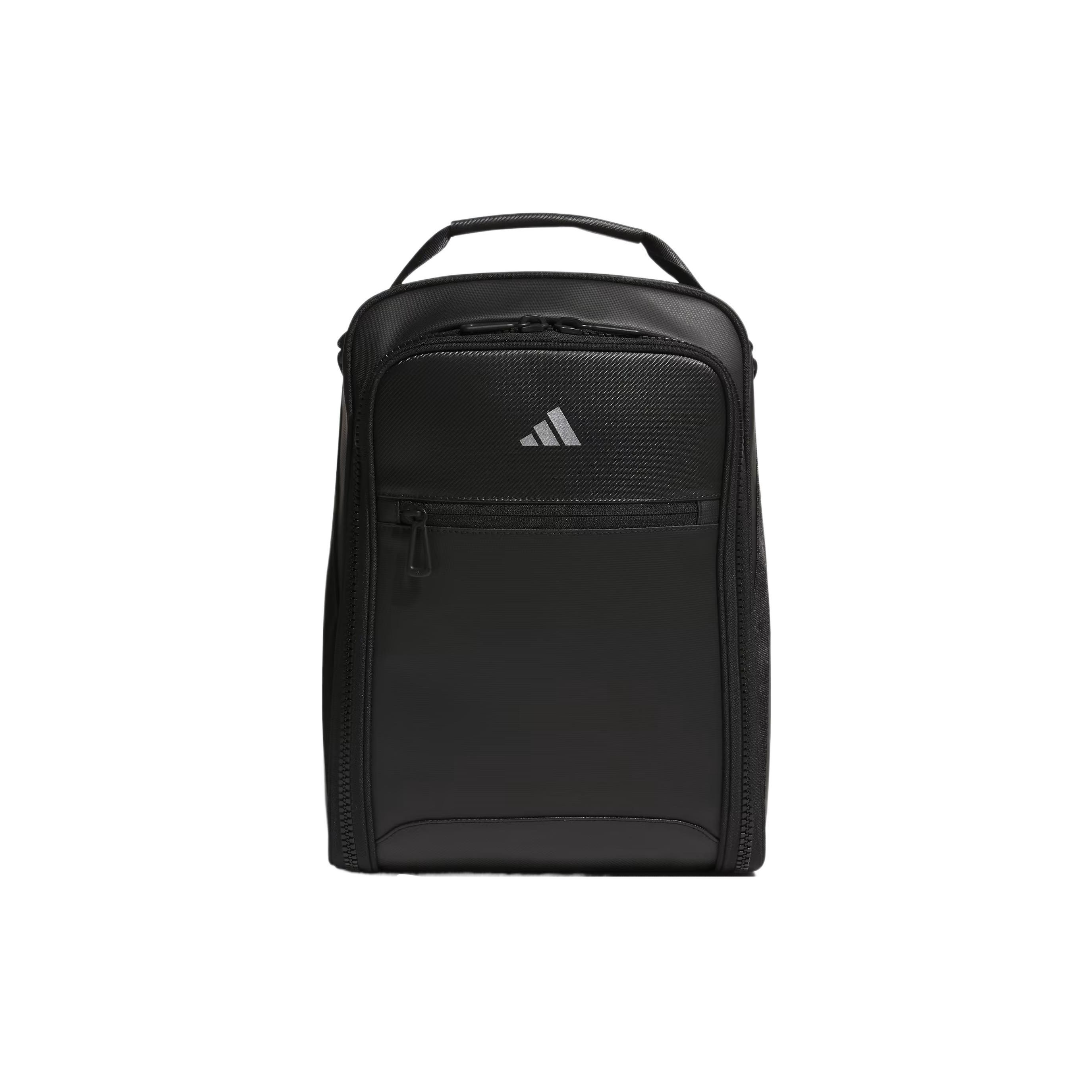 Adidas Sports Casual Zipper Closure PU Faux Leather Shoe Bag Tote Men bags Black IA2676 Black