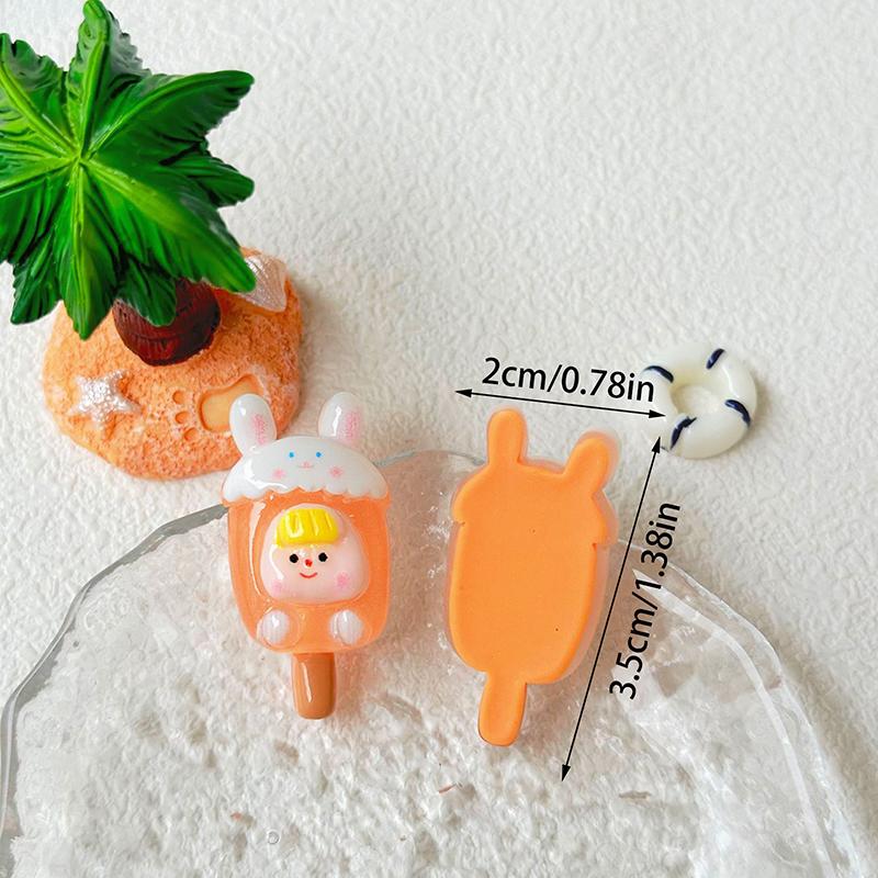 2Pcs Luminous Popsicle Doll Micro Landscape Figure Ornament Outdoor Glowing Miniature Statue Potted Mini Garden Accessories