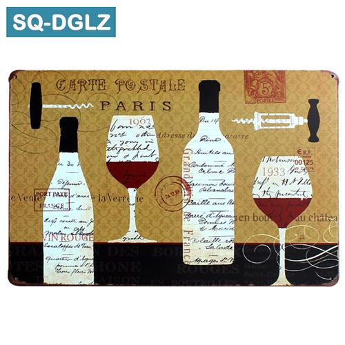 [SQ-DGLZ]Hetta VIN Metallskylt Vintage Metallplåtar Kafé Pub Klubb Hem Väggdekor Plåtskyltar Retro Plakett