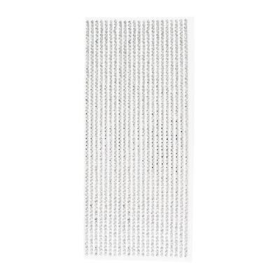 MégaCréa DIY - Silver Faceted Rhinestone Stickers 0.4 Cm In a 30 Cm Strip