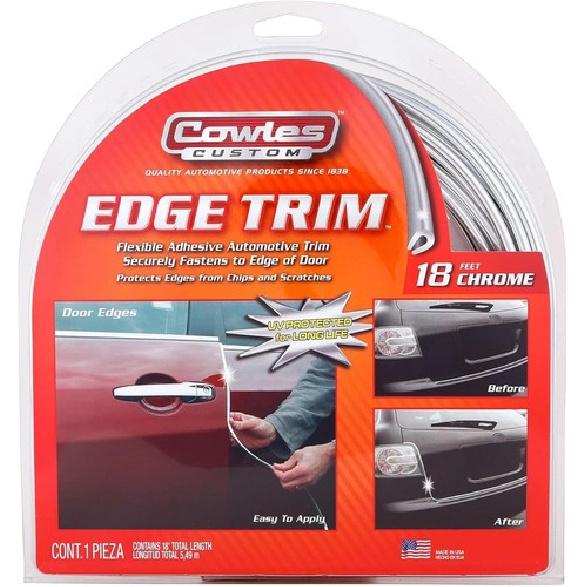 Enhanced 18ft Chrome U-Channel Edge Guard Trim, 18feet Rubber Chrome 18 ft