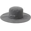 Jun Rope Adjustable Hemp Blend Hat with Front Size F & Wide-Brim Logo, Gray,