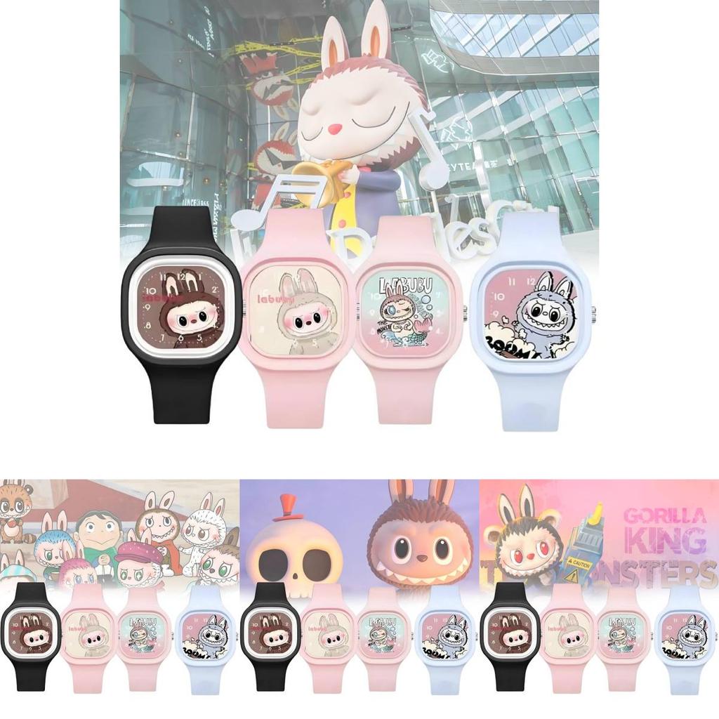 Trendy Dětské hodinky s kresleným motivem Bubble Mart Vysoce kvalitní měkký silikonový řemínek