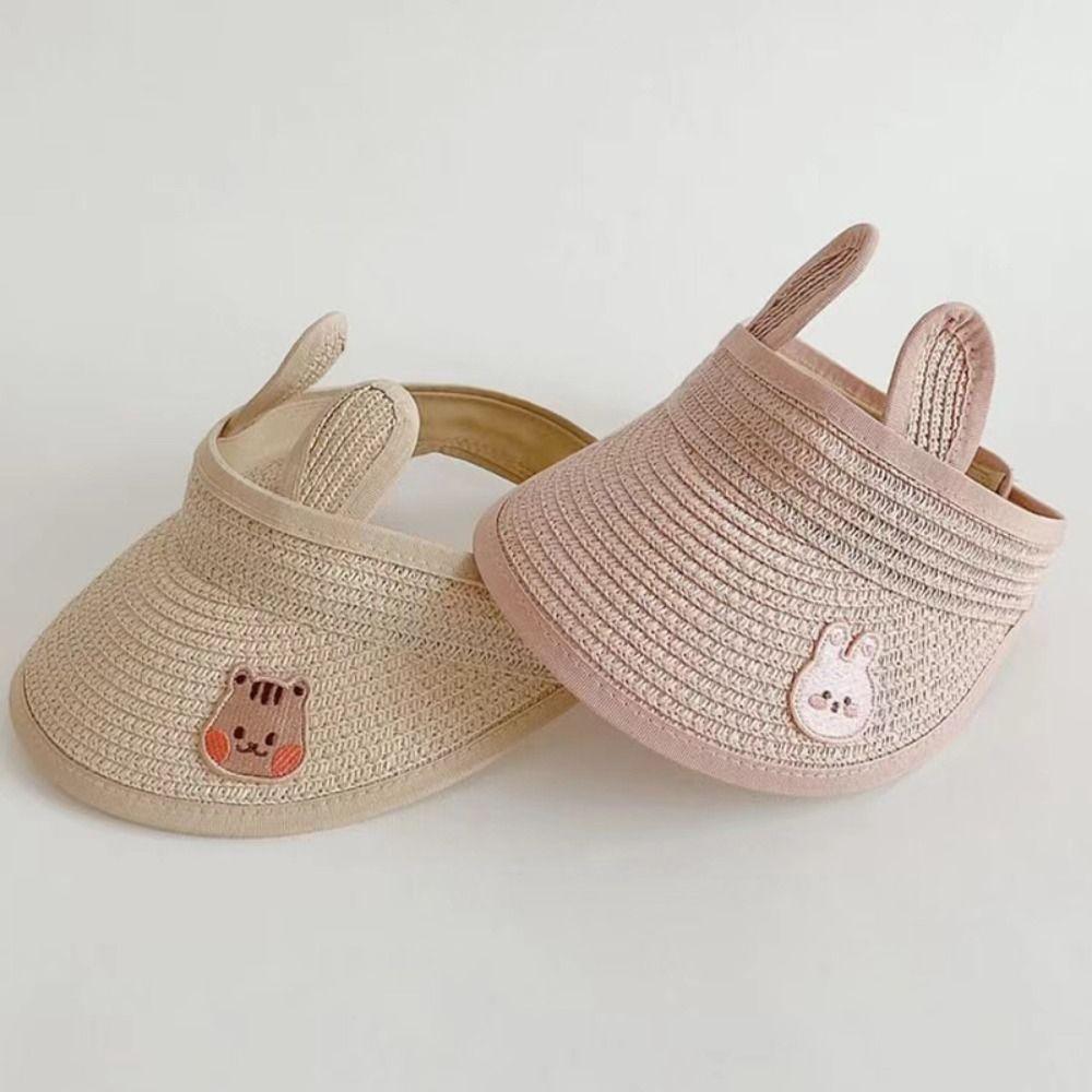 

Cartoon Summer Adjustable Straw Baby Hat Sun Hat Outdoor Empty Top