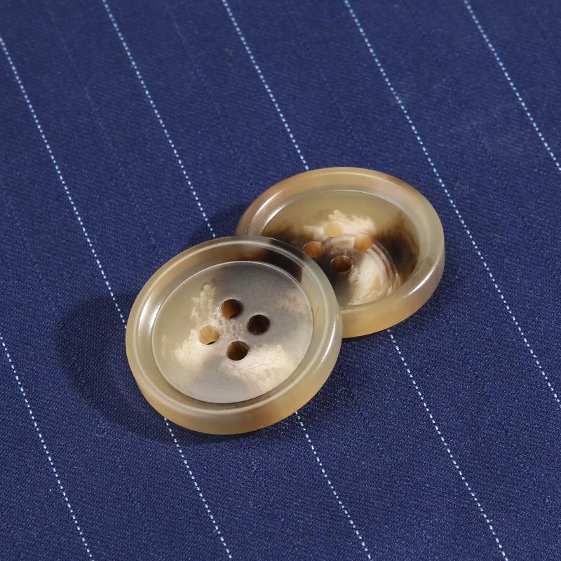 Round Black Suit Buttons High-End Resin Clothes Coat Coat Trench Coat Buttons Versatile Sweater Children'S Buttons