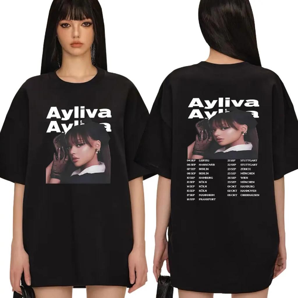 2025 Ayliva Y2K T Shirt Men Women Harajuku Summer Oversized Comfort T Shirts Short-sleeved Aesthetic Casual Cotton Hip Hop Tops