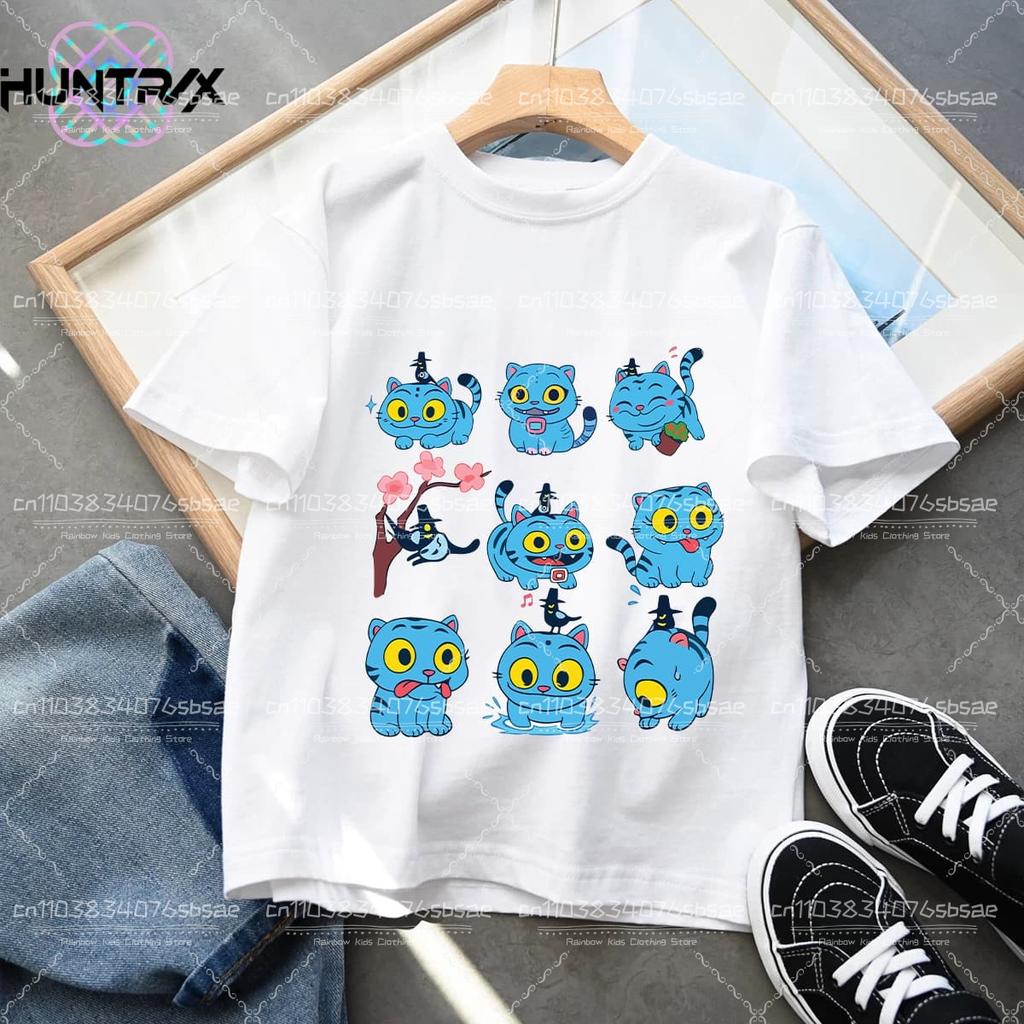 Summer Fashion Movie Kpop Demon Hunters T Shirt Kids Cartoon Anime Clothes Round Neck Basic Boys Tops Casual