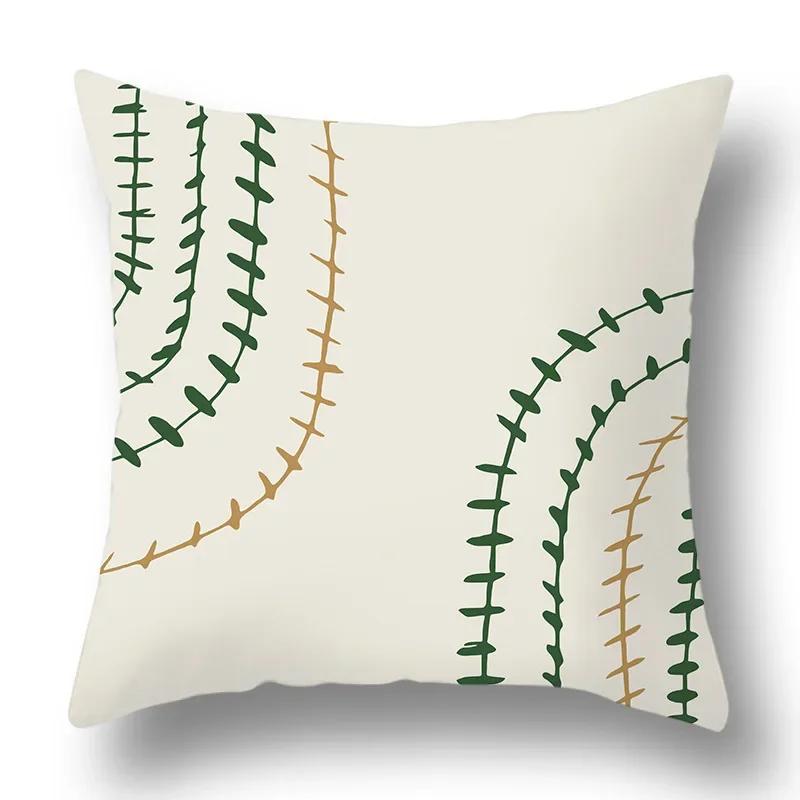 Green Plant Sofa Cushions Comfortable Pillow Office Cushion Cover Living Room Home Decor Modern Print Pillowcase