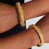 Cross Light Luxury Zircon Open Cuff Bracelet in Titanium Steel with 18K Gold - C-Shaped, High-End, Colorfast Design