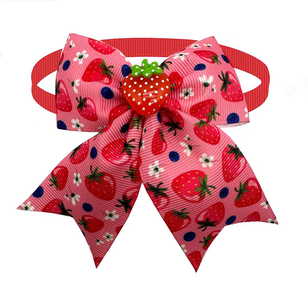 50pcs Fruit Style Small Dog Bowties Lemon Pattern Pet Products Neck Tie Collar Pet Grooming Supplies for Small Dog Accessories