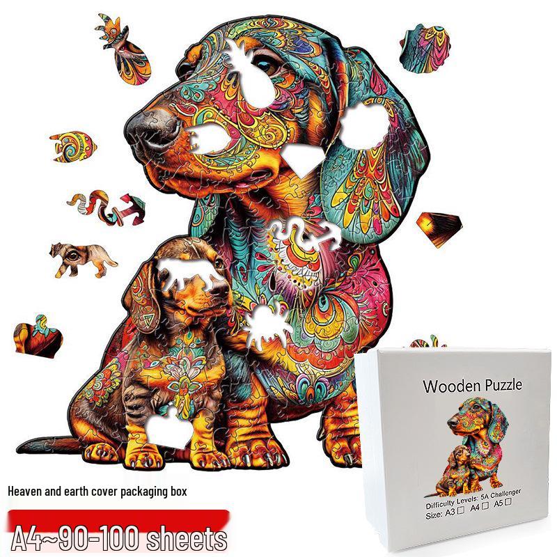 Irregular Animal Dog Penguin Wooden Puzzle in Stock