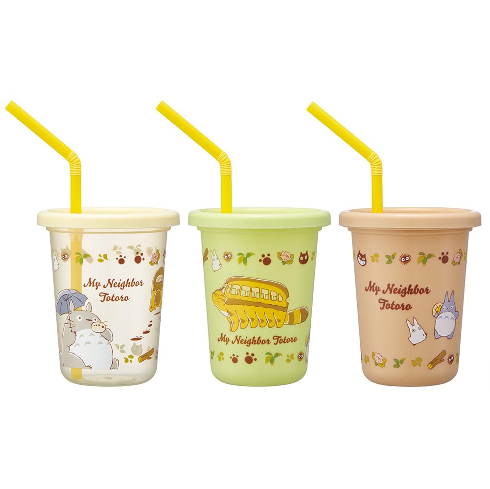Skater 230ml Tumblers with My Neighbor Totoro Cat Bus Studio Made In Straws, 3-Pack, Design, Ghibli, Japan, SIH2ST-A