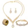 Elegant European & American Zircon Necklace & Earring Set for Weddings & Evening Gowns