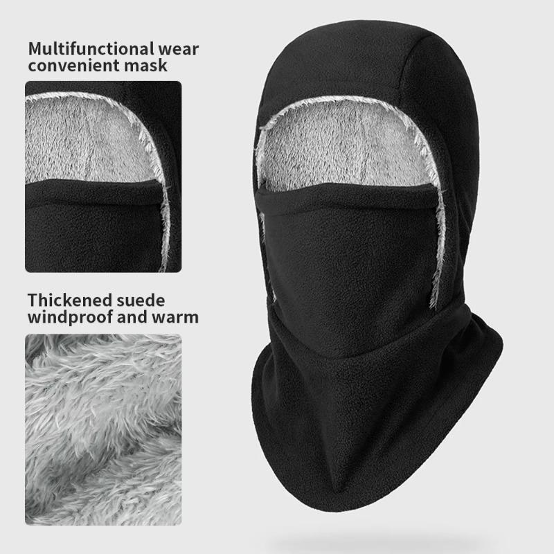Winter Mask Head Cover Hat Integrated Neck Guard Adding Fleece Thickened Heat Accumulation Keep Warm Windproof Cycling Face Mask