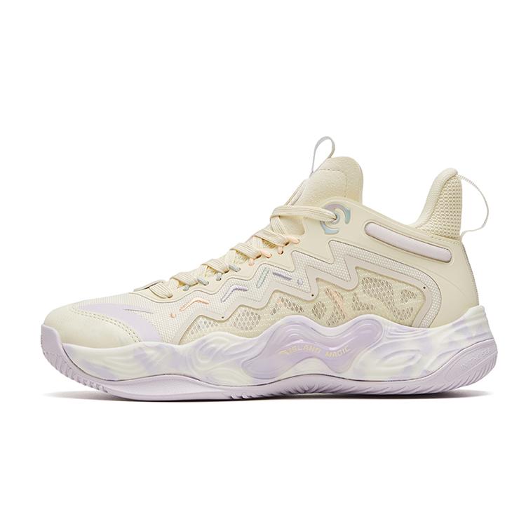 Anta Magic Cement Cushioning Slip Resistant Abrasion Resistant Low top Basketball Shoes Women's Beige Yellow 922321610S-2