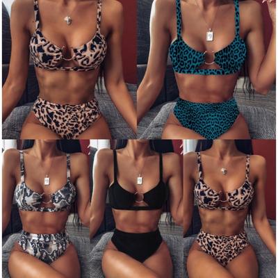 Leopard Print Snake Print Sexy Bikini Swimsuit European and American High Waist Bikini