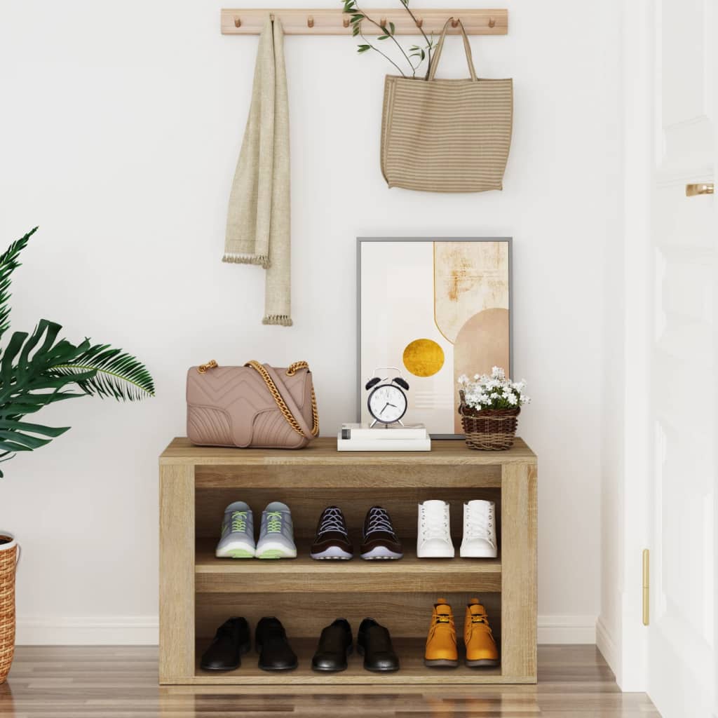 Shoe Rack Sonoma Oak 75 x 35 x 45 cm Particleboard