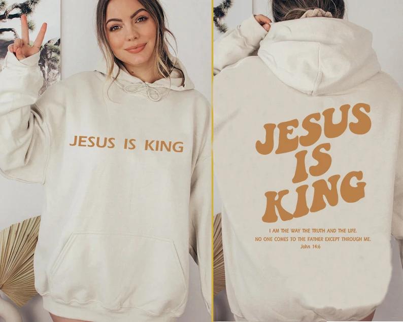 Jesus IS King Hoodie Sweatshirt Men's And Women's Harajuku Pullover Street Clothing High Quality Hot Selling Top 2024
