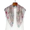 Monet's Garden Silk Wool Scarf - Double-Sided Mulberry Shawl for Autumn/Winter