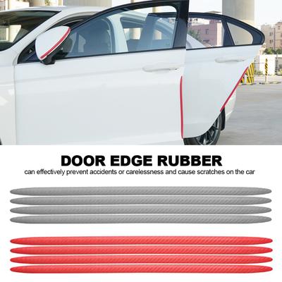 4 peças 41 cm protetor de porta de carro tira anticolisão fibra de carbono protetor de borracha para para-choque de carro adesivo anti-riscos tiras de acabamento