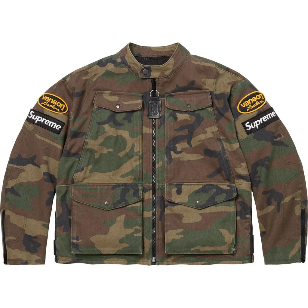 Supreme x Vanson Leathers Cordura Jacket Woodland Camo