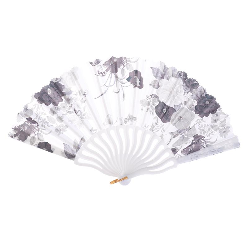 Retro Flower Printed Folding Fan Classical Dancing Fan Women Cheongsam Fan Portable Hand Held Fan Wedding Fan Decor Gifts