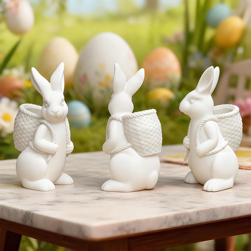 WTEMPO Rabbit Shaped Resin Mold Cute Bunny Design Silicone Mold for Epoxy Resin Crafts Soap Clay Candle Making Cabinet Desktop Decor Mold