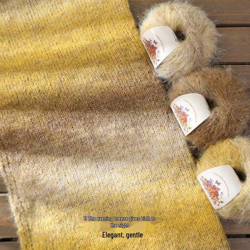 Filato in Lana Alpaca Mohair Seta Tinta Unita per Lavorare a Maglia a Mano Maglioni, Sciarpe e Sciarpe