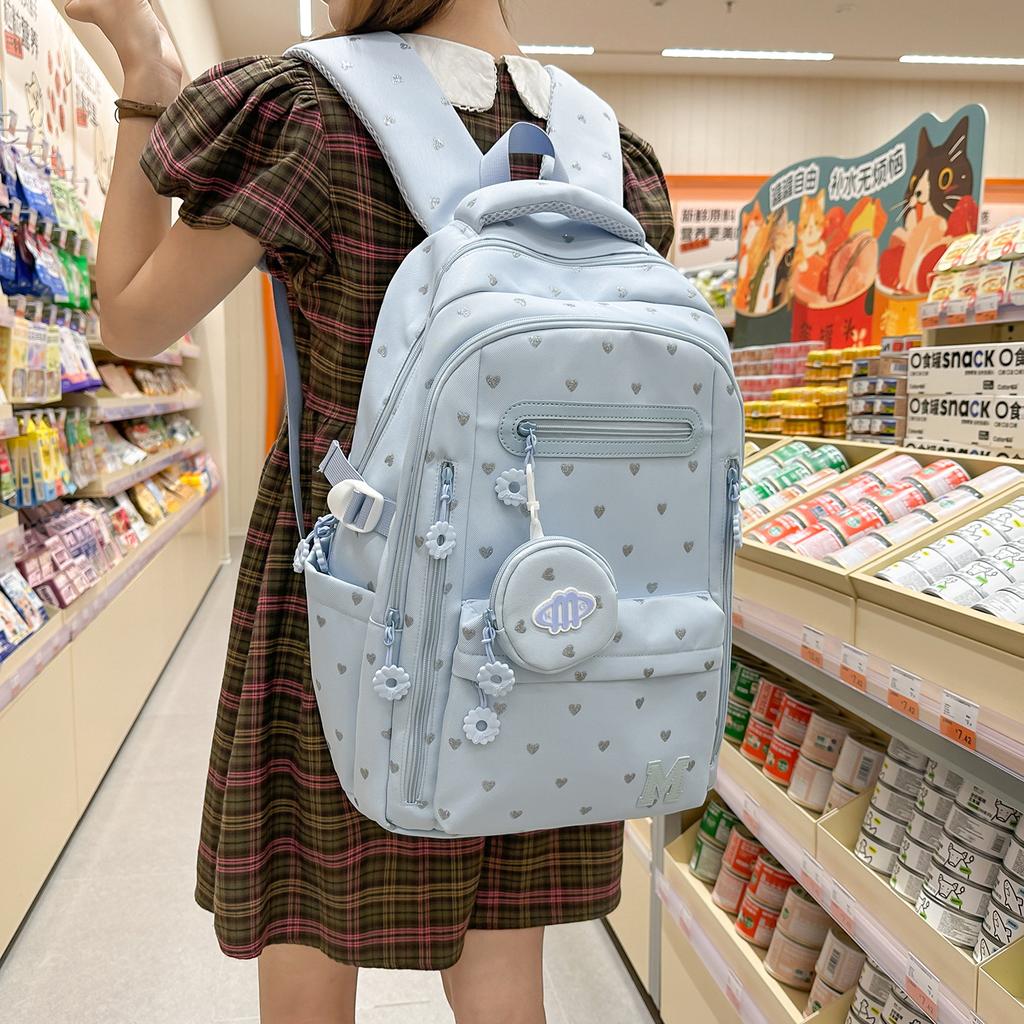 Schoolbag, Korean style INS new collegiate style backpack, niche for middle and high school students, casual lightweight travel large-capacity 