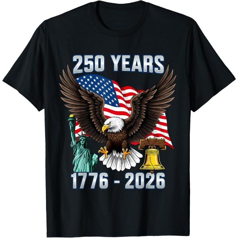 250 Years American 250th Anniversary US USA Flag 4th of July T-Shirt S
