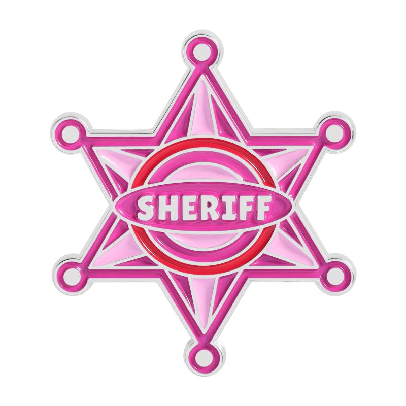 Cutie On Duty Enamel Pins Pink Shriff I Got The Job Done Brooches Lapel Badges Cowboy Game Jewelry Gift for Friends