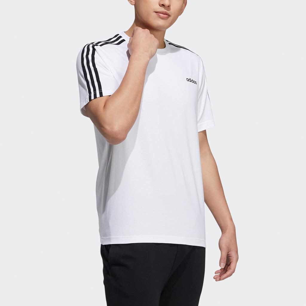 adidas Neo M Ce 3s Tee Stripe Sports Round Neck Short Sleeve White Men's H14184
