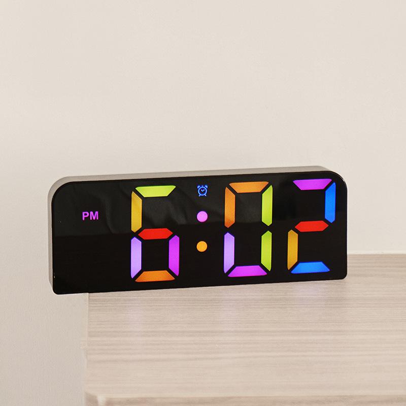 New RGB color lantern creative electronic clock fantasy wall clock living room clock feature digital clock watch