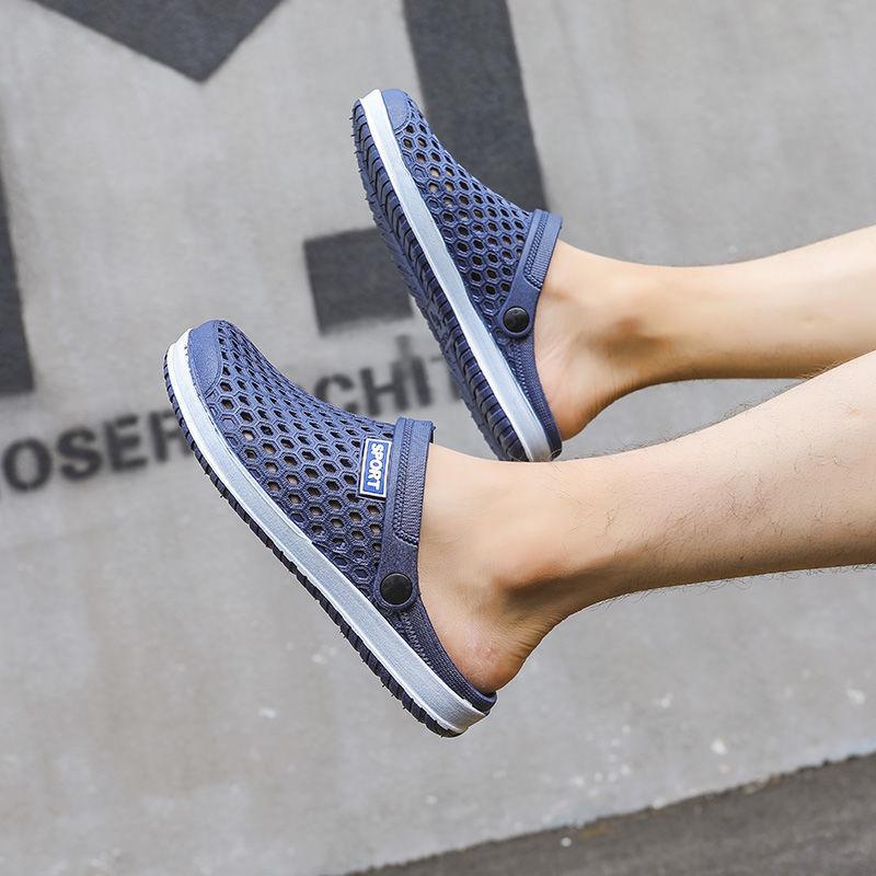 

Unisex Fashion Beach Sandals Men Anti Slip Thick Sole Slippers Lightweight 2025 Summer New Flip Flops Garden Shoes Man 40 синий