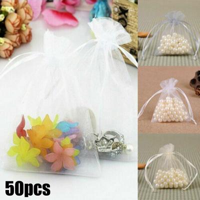 Pouches Organza Bags Wedding Wedding Supplies White