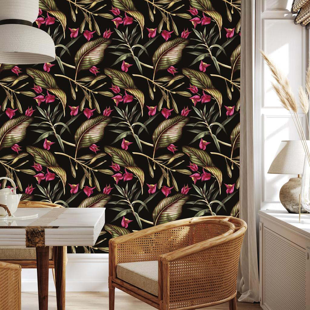 Flowers wallpaper for living room and bedroom 50x1000