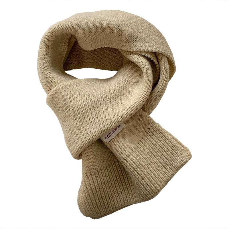 Knitted scarf women's high-end autumn and winter versatile student couple warm small scarf scarf shawl
